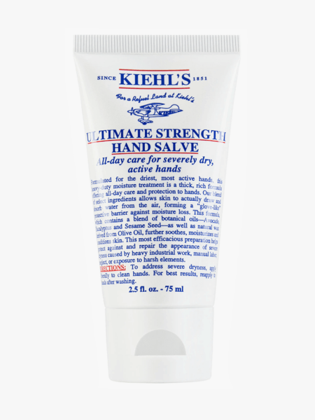 Kiehl's Since 1851 Ultimate Strength Hand Salve in branded component on a light gray background